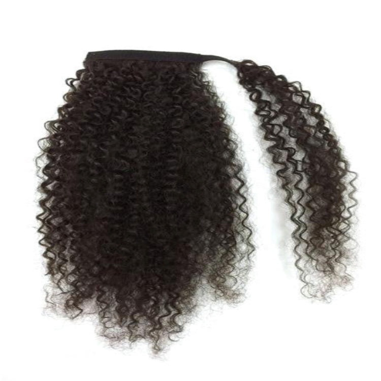 Kinky Curly Ponytail With Clip In 100% Human Hair Wrap-around Magic Velcro Ponytail Extension  - Rafarada