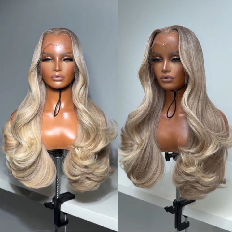 Loose Wave Wig Blonde Highlight Color High Density Half Body Human Hair wig- Rafarada