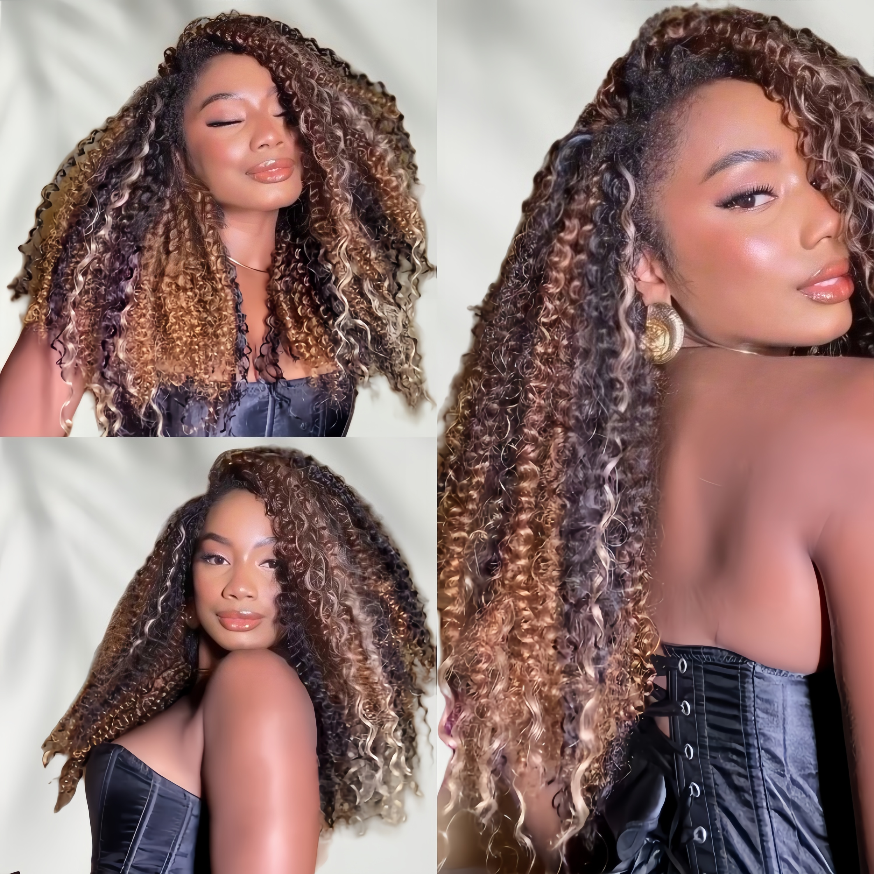 Deep Curly Crochet Hair 100% Human Crochet Braids Extensions - Rafarada