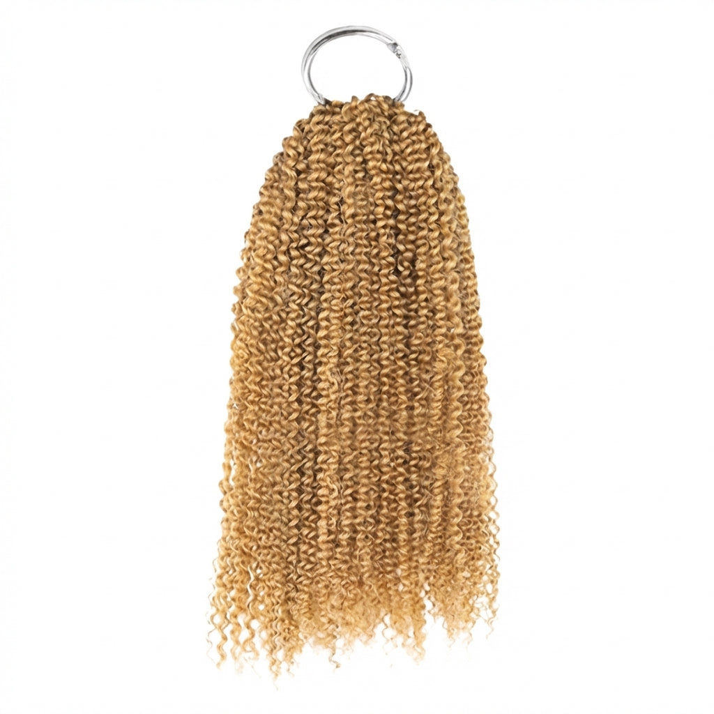 Honey Blonde Kinky Curly Crochet Hair Extensions Braiding Human Hair for Natural Look Crochet Styles - Rafarada