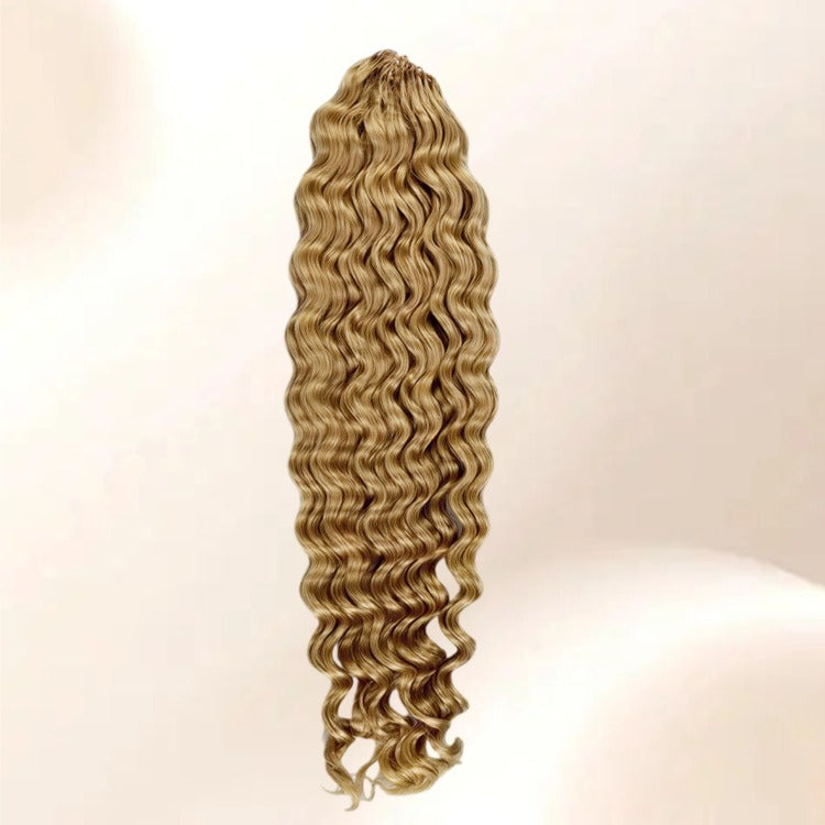 Honey Blonde Color Curly Feather Crochet Hair Single-strand feathers 100% Real Human Hair - Rafarada