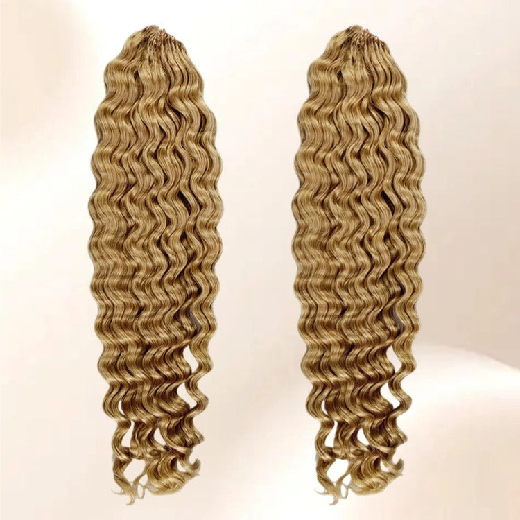 Honey Blonde Color Curly Feather Crochet Hair Single-strand feathers 100% Real Human Hair - Rafarada