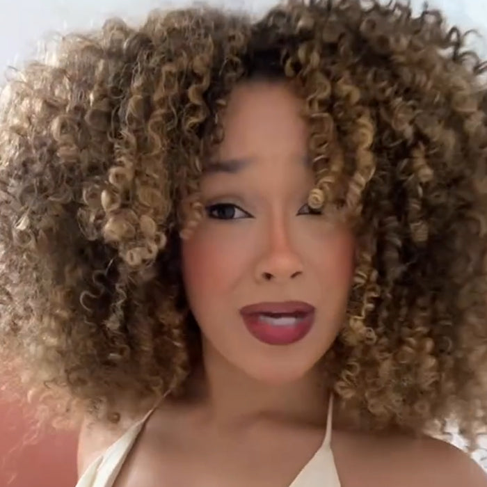 Honey Blonde Highlight Kinky Curly Wig with Bangs - Glueless Big Afro Curly Short Bob Human Hair Wig for Women - Rafarada