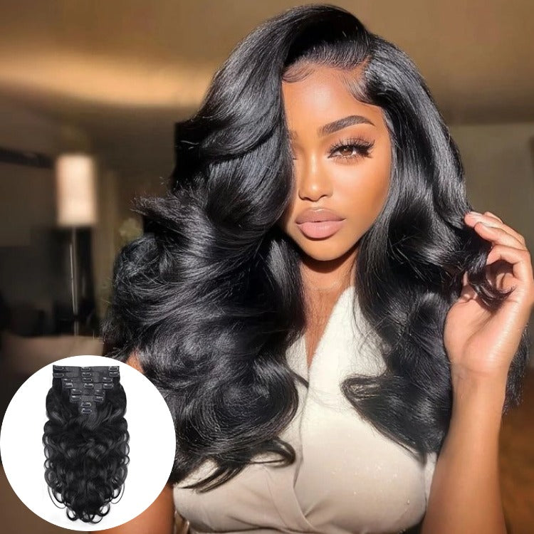 Natural Body Wave Clip-Ins Soft & Thick Instantly Longer Hair- Rafarada