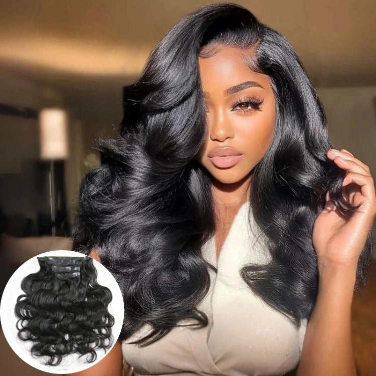 Natural Body Wave Clip-Ins Soft & Thick Instantly Longer Hair- Rafarada