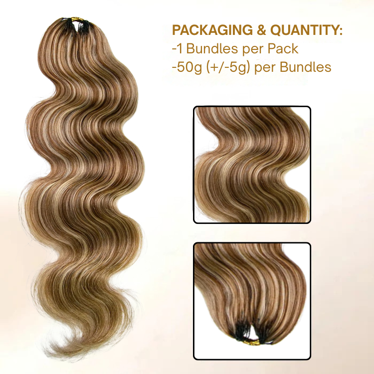 Highlight Body Wave Crochet Human Hair for Braiding No Weft Honey Blonde Piano Color Boho Braids Extensions - Rafarada