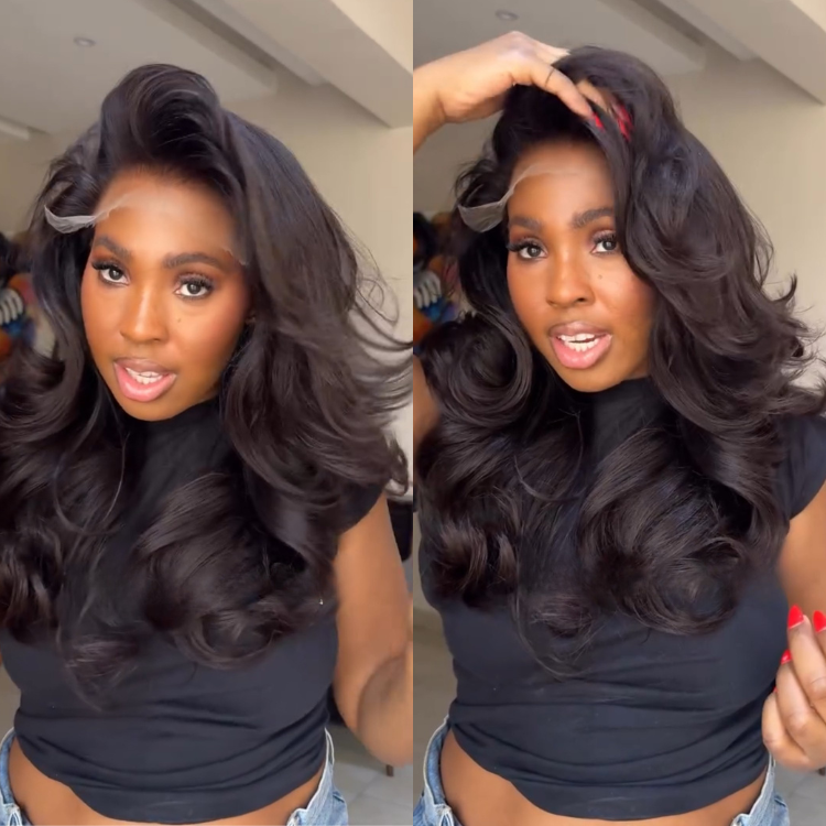 Layered Cut Body Wave Human Hair Wigs Glueless Upgrade Invisi Human Hair Wigs - Rafarada