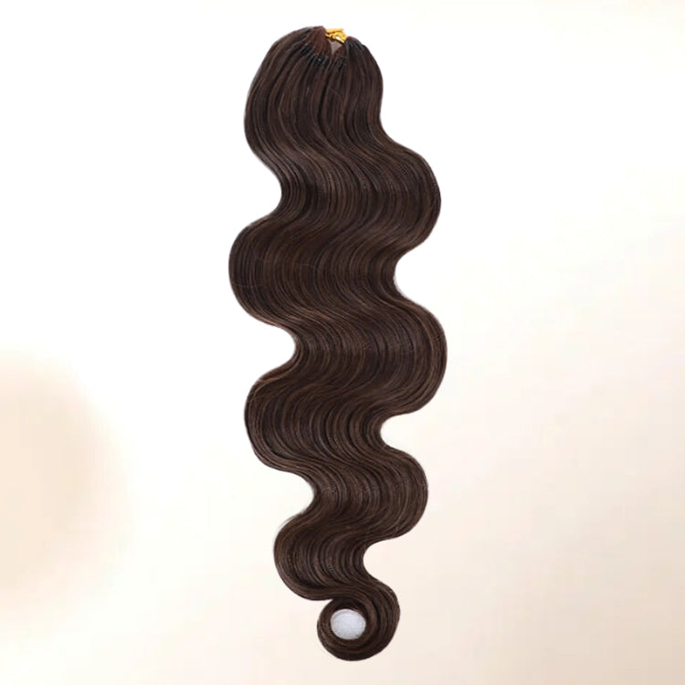#4 Dark Brown Color Body Wave Feather Crochet Hair Extension Human Hair - Rafarada
