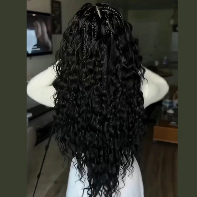 Flash Sale | Water Curls Pre-Braiding Human Hair Wig Light Weight Flexi-Fit Knotless Boho Natural Wig - Rafarada