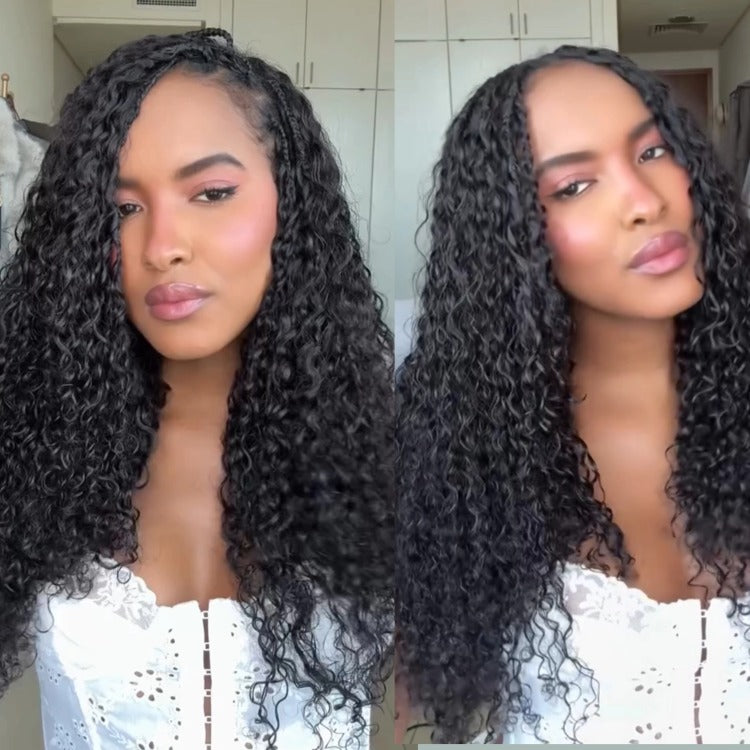 Boho Micro Braids Mixed with Curls HD Lace Frontal Hand-Knotted Boho Braideds Wig - Rafarada