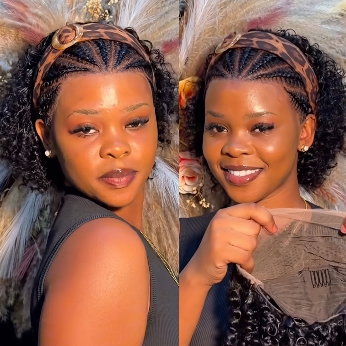 Ready To Wear Pre-Braided Kinky Curly Wig 13x4 Glueless Human Hair Wig Designed For Effortless Beauty And Protective Styling - Rafarada