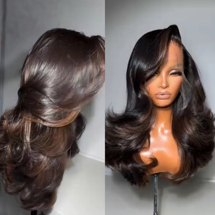 Body Wave Brown Highlight Color 100% Human Hair Natural Look For Women - Rafarada