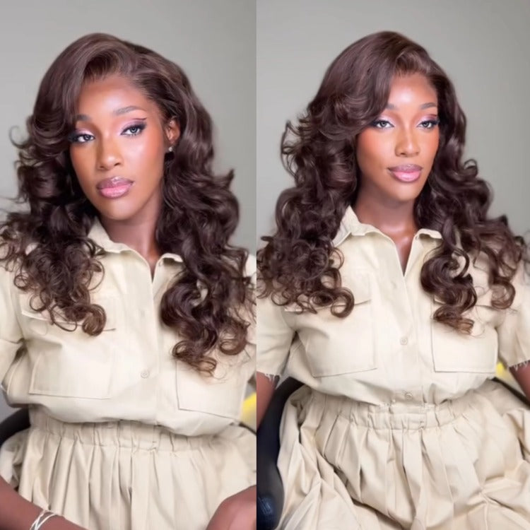 Natural Chocolate Brown Human Hair Soft Loose Wave Glueless Lace & Beginner Friendly- Rafarada