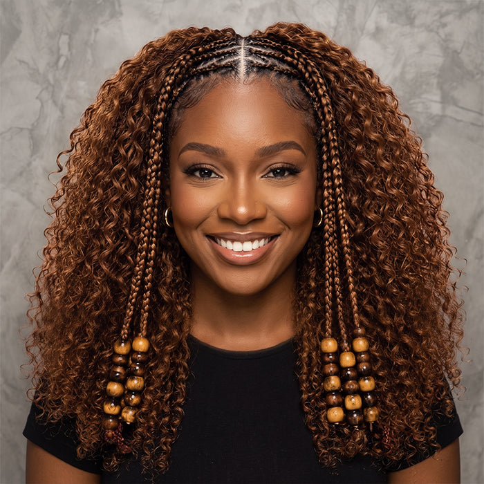 Chocolate Brown Color Pre-Braiding Kinky Curly 13x6 Lace Front Wig Voluminous Wear and Go Wig - Rafarada