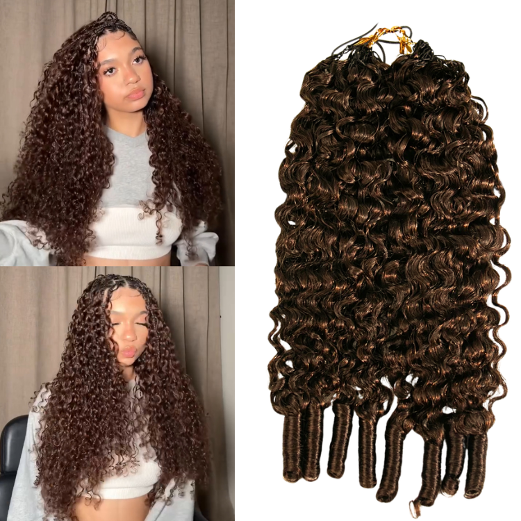 Raw Burmese Curly Human Crochet Hair Extensions Natural Color Feather Crochet Hair- Rafarada