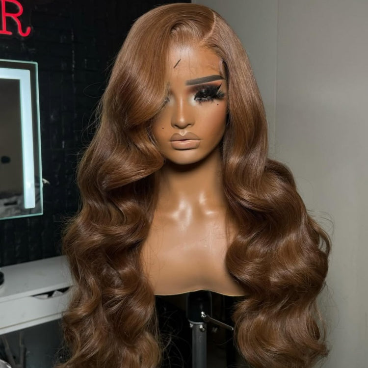 Chestnut Light Brown Color 13x4 Lace Front Body Wave Human Hair Wig Natural Hair Wigs- Rafarada