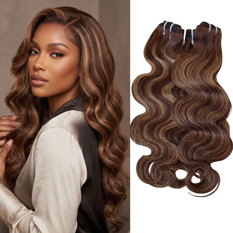 Highlight Body Wave Human Hair Bundles Ombre Honey Blonde 100% Human Hair Weave 2/3/4 Bundles - Rafarada