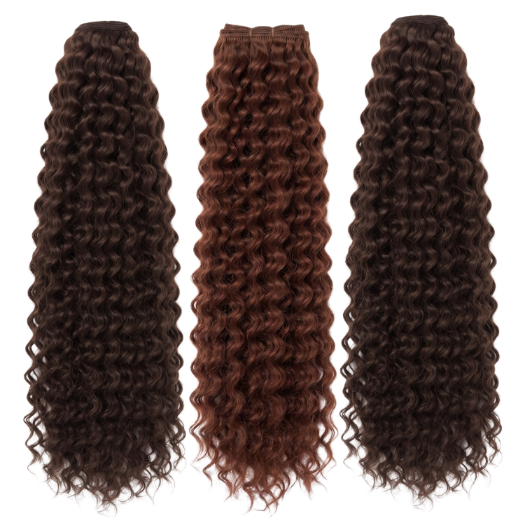 Dark Brown & Reddish Brown Piano Color Bundles - Human Hair Curly Weave for Highlighted Look - Rafarada