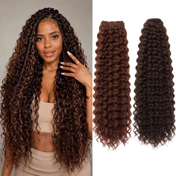 Dark Brown & Reddish Brown Piano Color Bundles - Human Hair Curly Weave for Highlighted Look - Rafarada