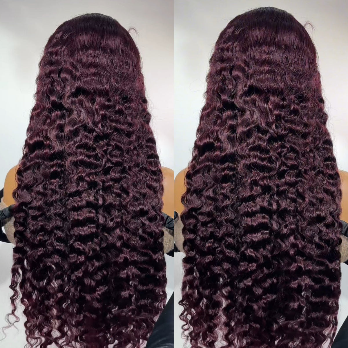 Burgundy Color Burmese Curly 13x4 Lace Front Human Hair Wigs Wine Red Curly HD Lace Wig for Women - Rafarada