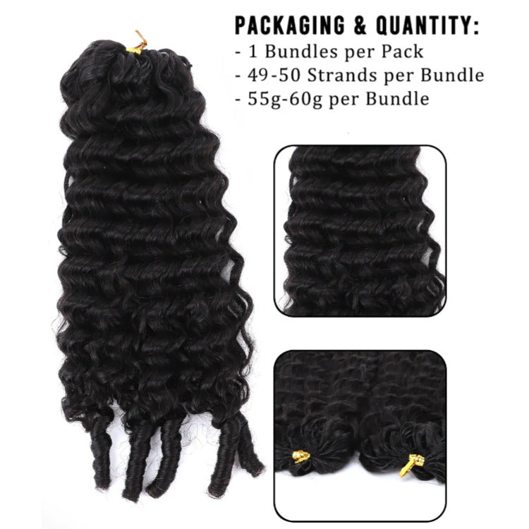 Raw Burmese Curly Human Crochet Hair Extensions 100% Locs Natural Color - Rafarada