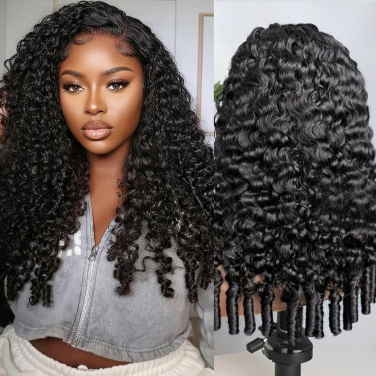 Burmese Curly 13x6 Human Hair Glueless Wig Pre-Cut Lace Beginner Friendly - Rafarada