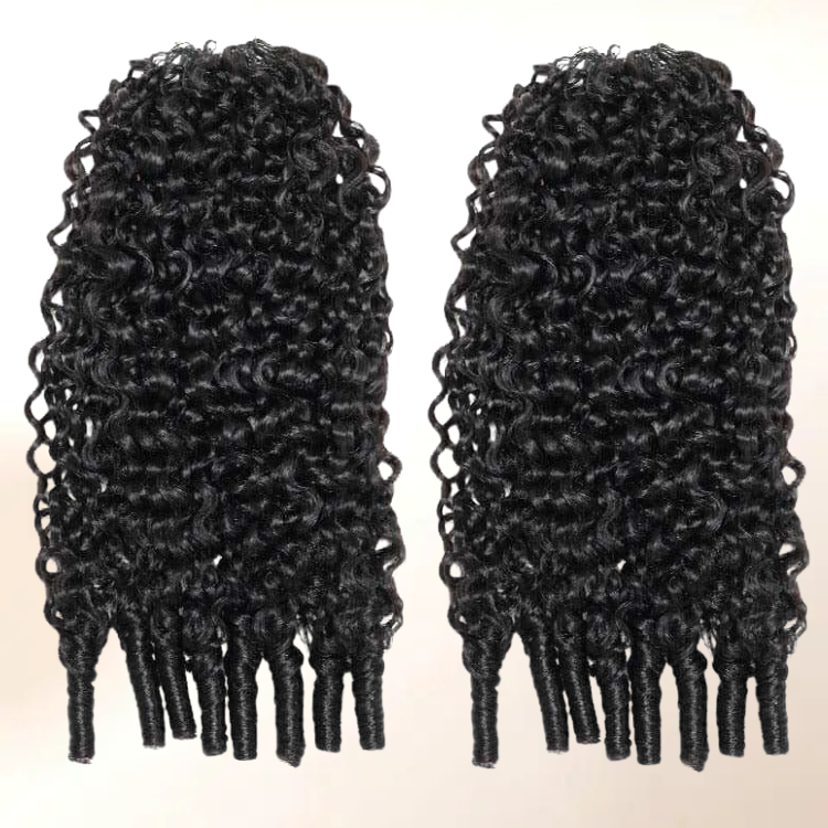 Raw Burmese Curly Human Crochet Hair Extensions Natural Color Feather Crochet Hair- Rafarada