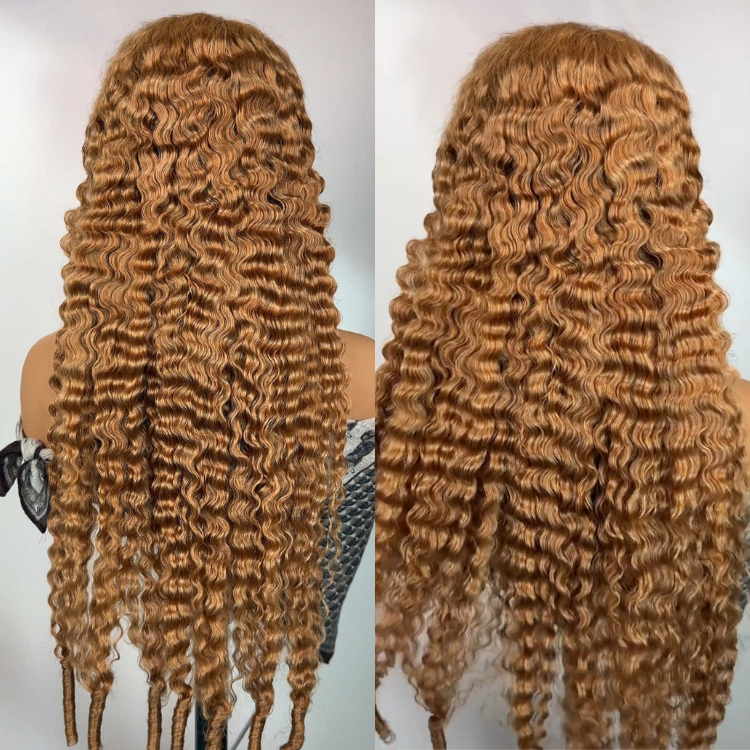 Colored Burmese with End Curl 13x4 Lace Front 100% Human Hair HD Lace Wig for Women - Rafarada