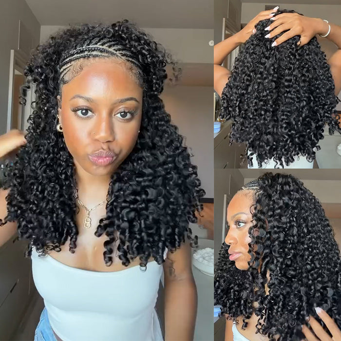 3-In-1 Half Wig Burmese Curly Human Hair Wig High Density Wear & Go Wig for Beginner - Rafarada