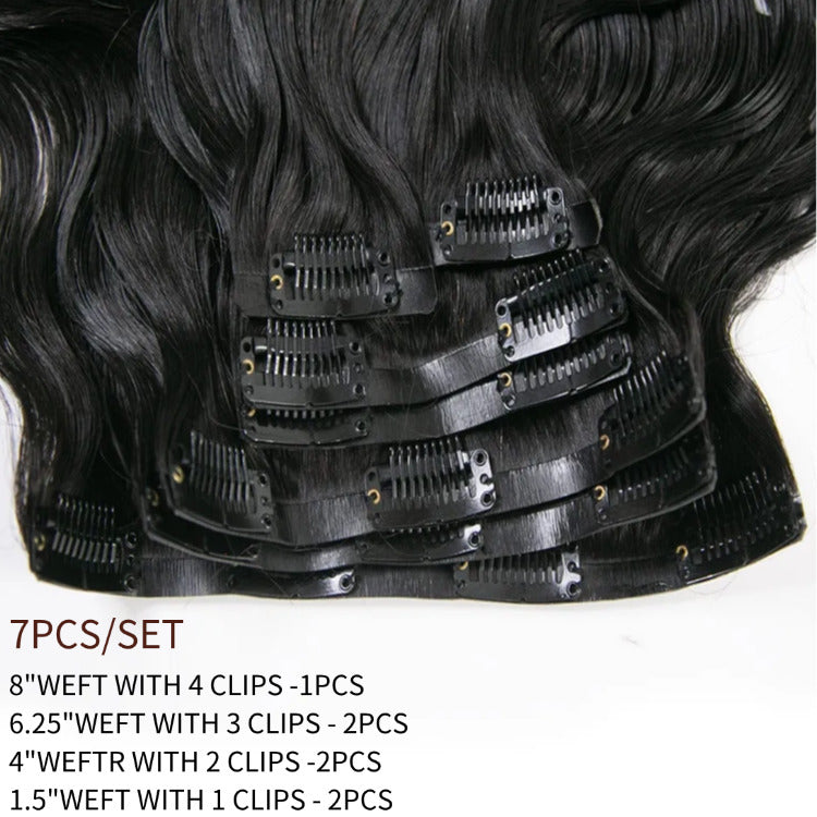 Natural Body Wave Clip-Ins Soft & Thick Instantly Longer Hair- Rafarada