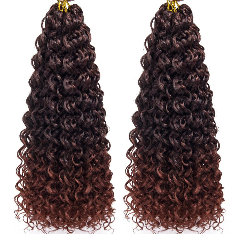 Ombre Brown Orange Curly Wave Crochet Human Hair Extension - Rafarada