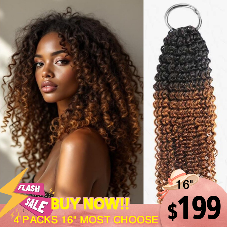 1B/30 Ombre Color Curly Crochet Hair 100% Human Crochet Braids Extensions - Rafarada