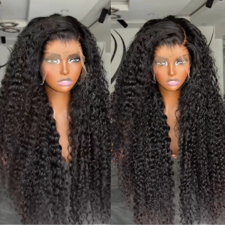 Long Hair Kinky Curly Wig Lace Front Human Hair Pre Bleached Knots Thick Wig - Rafarada