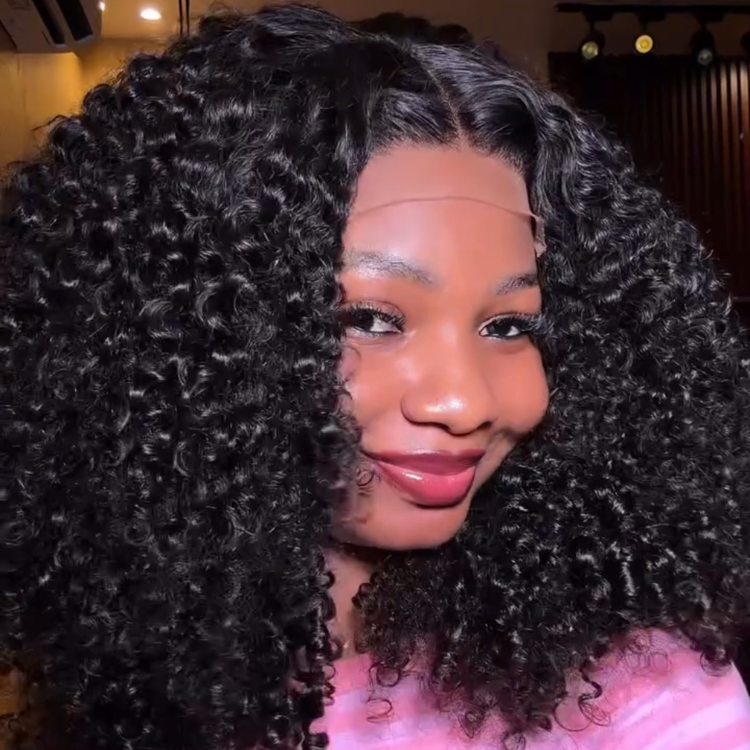 Bob Kinky Curly Hair Wig Mini Knots Pre-plucked Hairline Pre Cut Lace Wig - Rafarada