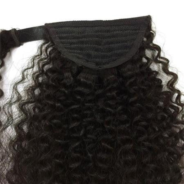Kinky Curly Ponytail With Clip In 100% Human Hair Wrap-around Magic Velcro Ponytail Extension  - Rafarada
