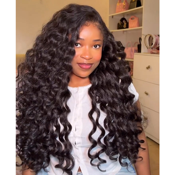 Full Deep Wave Lace Wig 13x4 HD Lace Frontal Human Hair Wig High Density Deep Curly Style - Rafarada