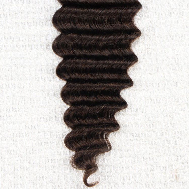 Dark Brown Color Deep Wave Bulk Human Braiding Hair Extensions - Rafarada