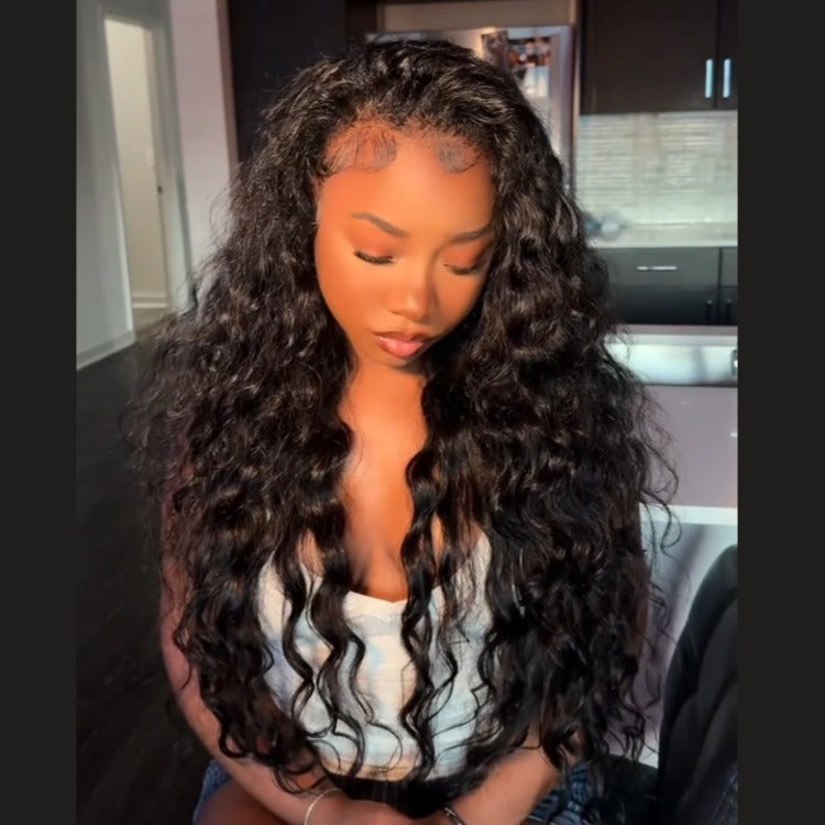 Deep wave Wig 3-In-1 Half Wig 200% Density Glueless Wig - Rafarada