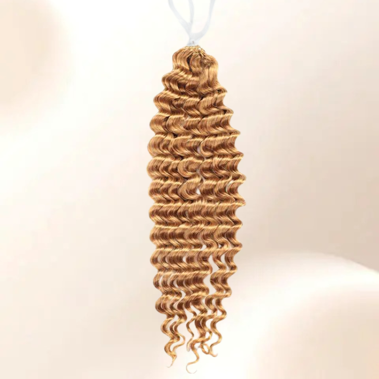 Honey Blonde Deep Wave Feather Crochet Hair #27 Golden Blonde Curly Weave  100% Premium Human Hair Extensions - Rafarada