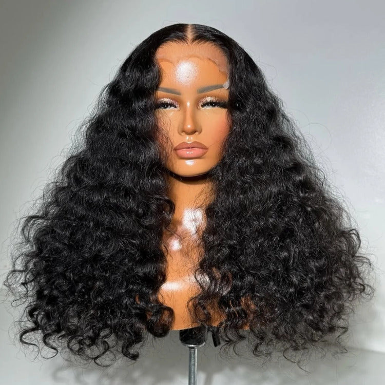 Deep Wave 13x4 Transparent Lace Frontal Best Glueless Wigs Curly Natural Hair- Rafarada