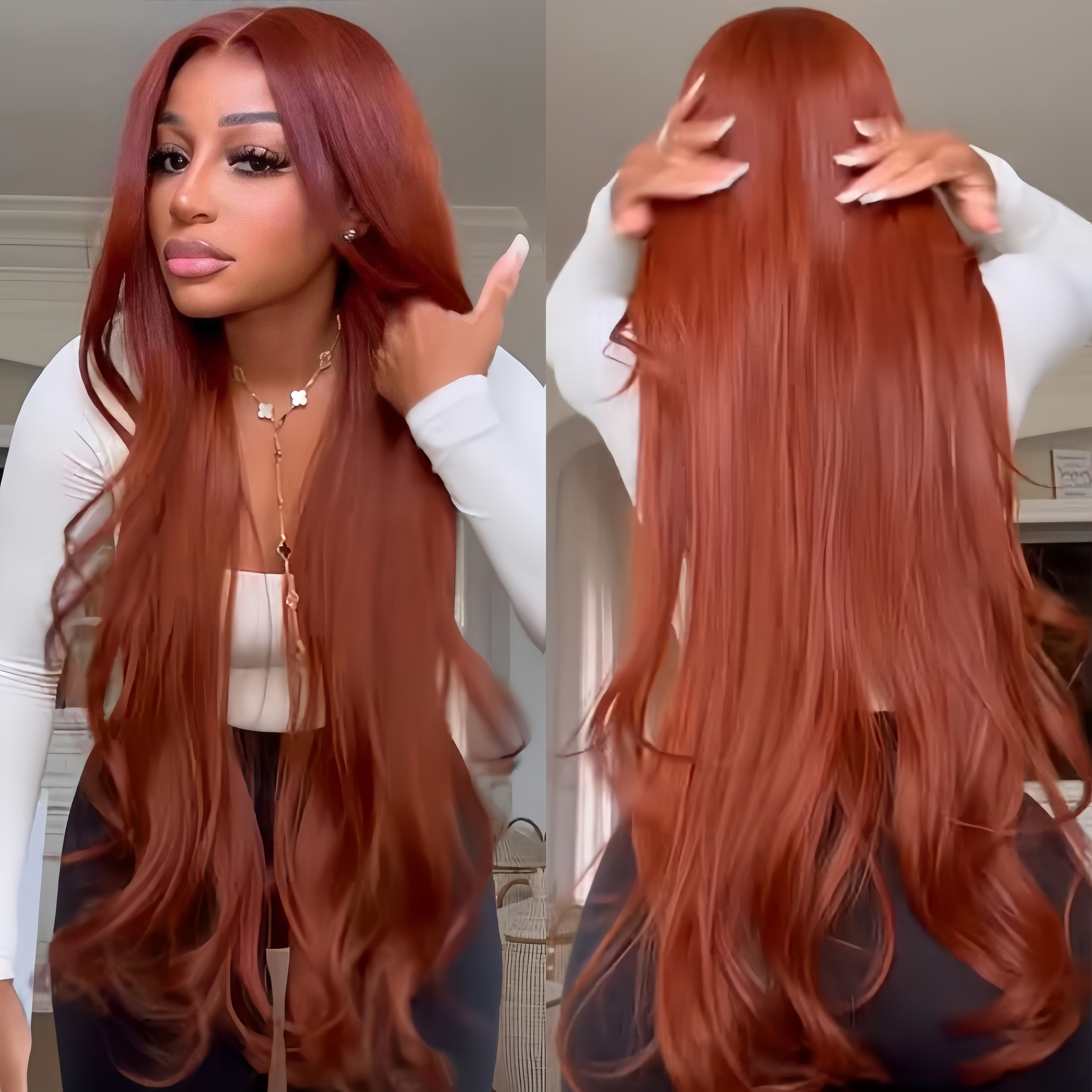 Body Wave Ginger Color Human Hair Wig HD Lace Front Wig For Woman- Rafarada