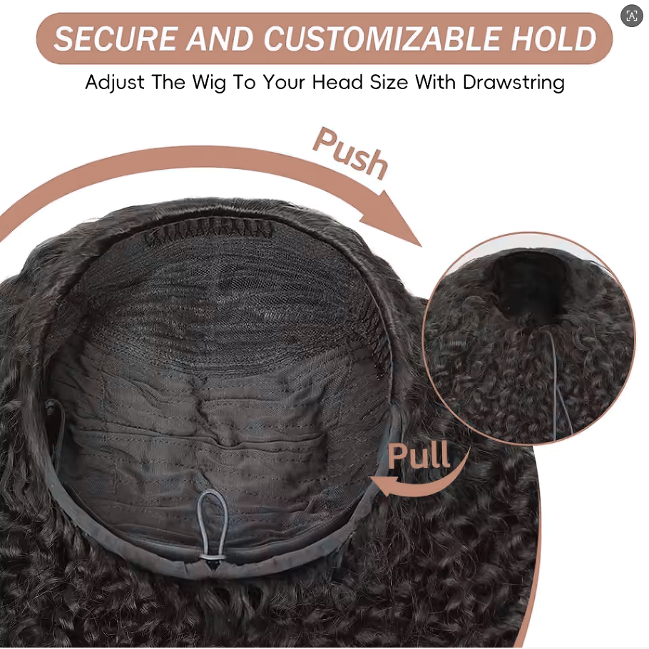 Half Wig Burmese Curly Human Hair Realistic & Comfortable 3-In-1 Half Wig - Rafarada