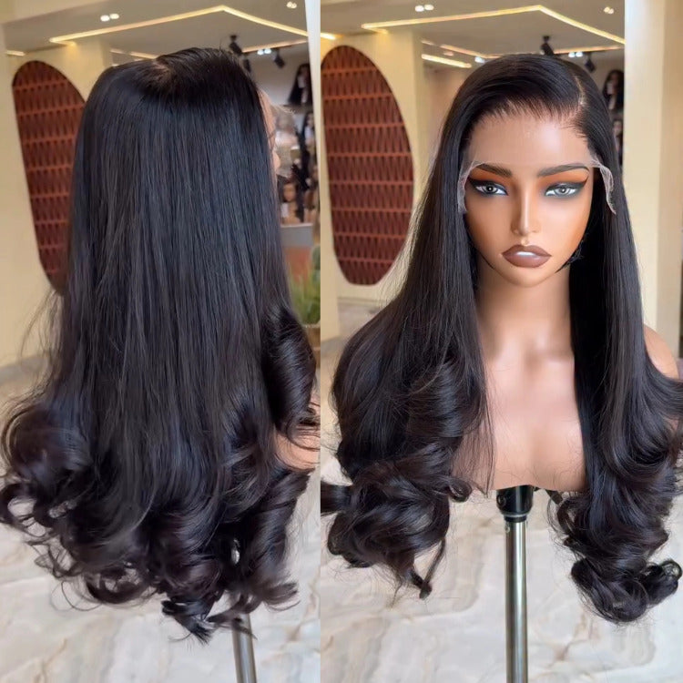 Half Body Wave Human Hair Wig Glueless HD Transparent Lace Front Wig - Rafarada