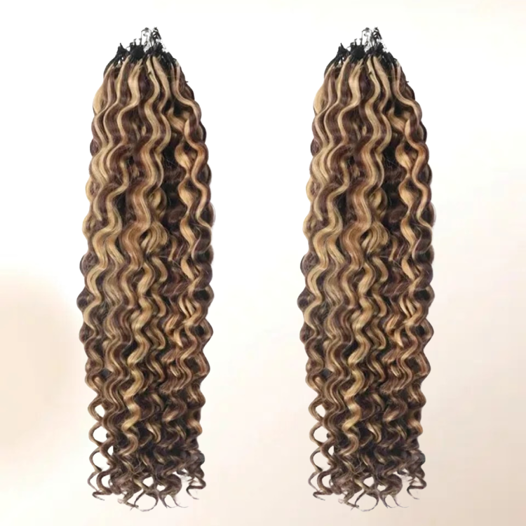 Highlight Curly Crochet Single Pack Feather Extensions Human Hair Boho Locs Pre Looped Feather Crochet Hair- Rafarada