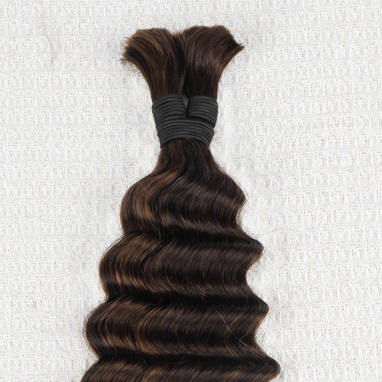 Highlight Color Deep Wave Bulk Human Braiding Hair Extensions - Rafarada