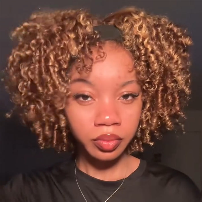 Highlight Color Spiral Curls Human Hair Wig HD Lace Front Glueless Wig Pre Plucked Hairline For Woman - Rafarada