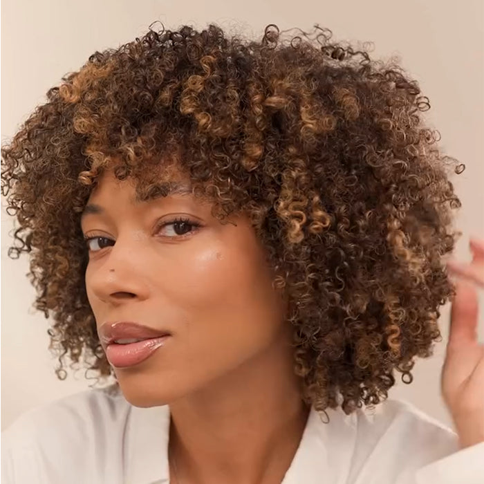 Highlight Color Kinky Curly Wig With Bands Human Hair Wig Glueless Lace frontal Wig Natural Looking For Black Woman- Rafarada