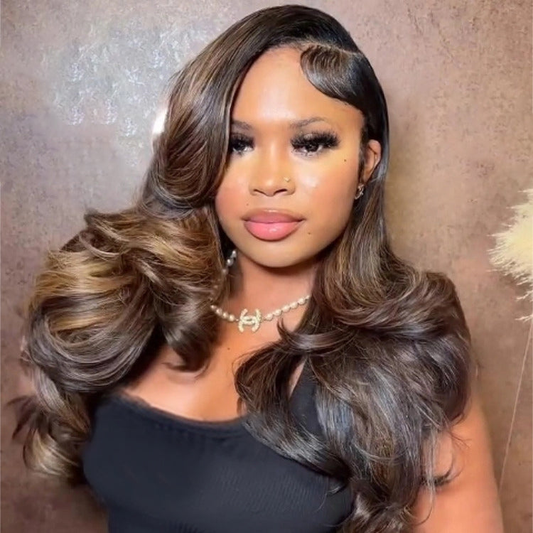 Highlight Color Body Wave Wig 100% Human Hair Glueless Lace Front Wig - Rafarada
