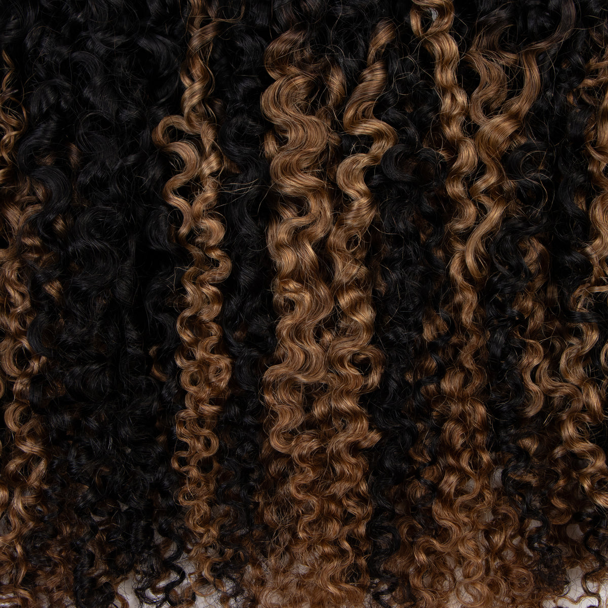 Kinky Coily Feather Hair Extensions Natural Black Mixed Light Brown Micro Link Fusion Hair - Rafarada