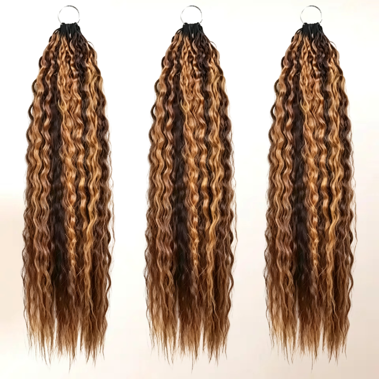 Highlighth Kinky Straight Crochet 100% Human Hair Extensions Piano Honey Blonde Color Feather Crochet Hair - Rafarada